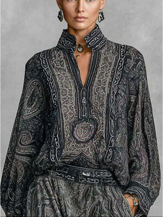 Retro Paisley Muster Anzug - Frühjahr/Herbst 2025 - Europäische und Amerikanische Mode