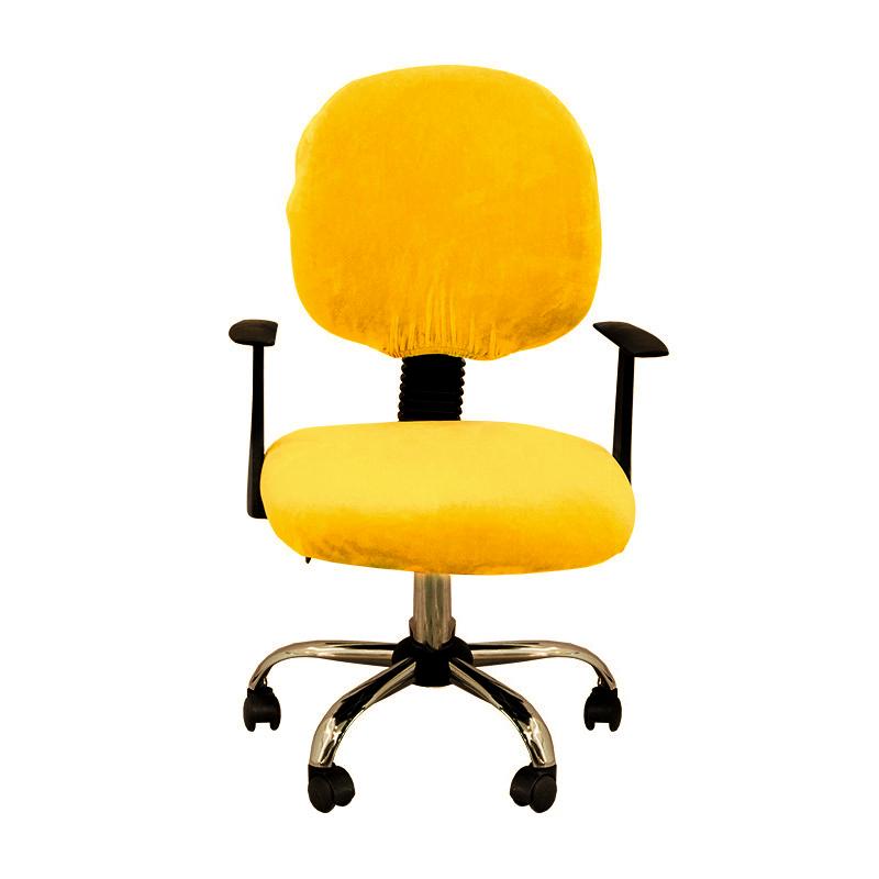 Weiche Warme Weiche Samt Büro Split Stuhlhussen Einfarbig Computerstühle Hülle Universeller Stuhlschutz(Sitz + Rückenlehne )