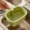 Space Efficient Sink Strainer Press Dumping Drain Basket Compacts Kitchen Storage Tray Plastic Food Catchers Organizers