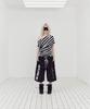 SETUP-EXE Stripe Eyelet Drape Top / Black