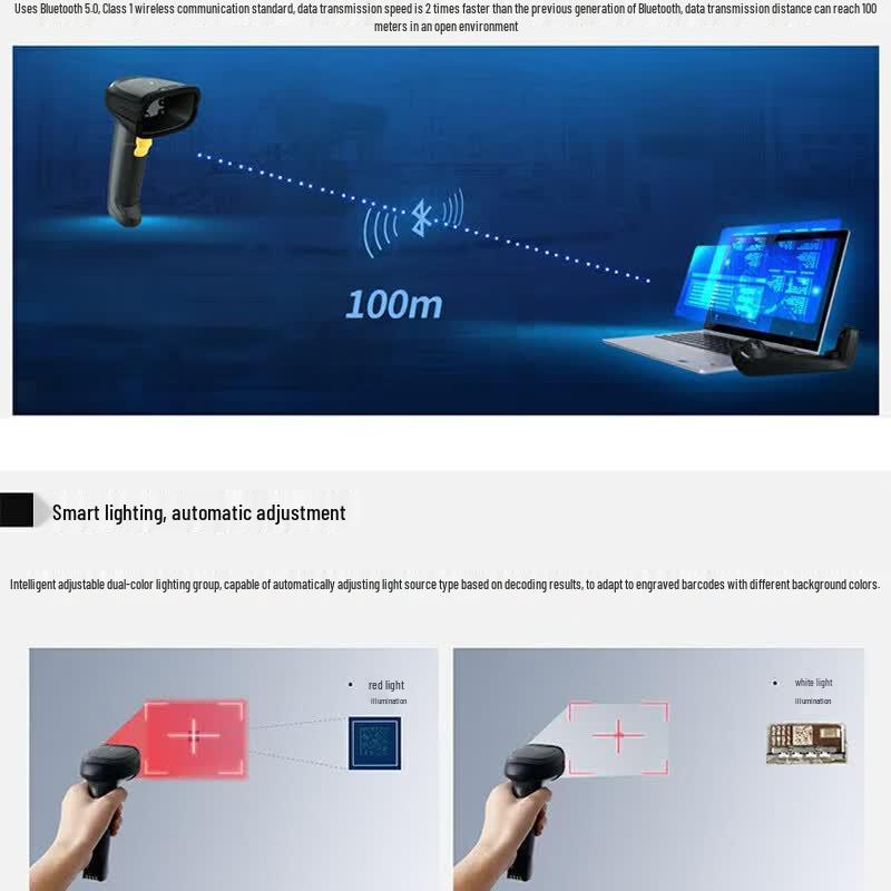 Seuic HS220DP Wireless Laser Barcode Scanner
