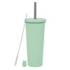 830ml Stainless Steel Insulated Tumbler With Wide Opening Straw Lid Bubble Tea Coffee Water Vacuum Thermos Cup Office