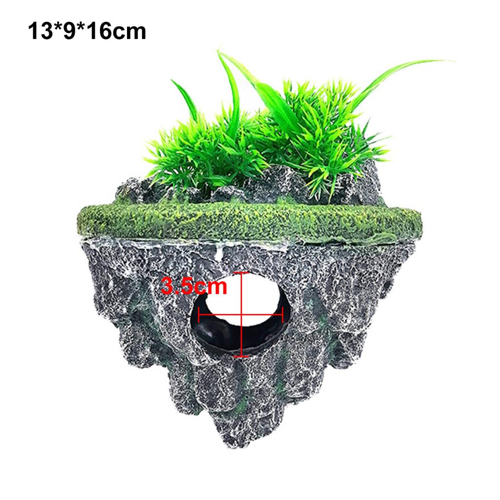 Aquarium Floating Rockery Simulation Realistic Stone Fish Tank Ornament Moss Rock Landscaping Decor Betta Cave Hideout Shelter