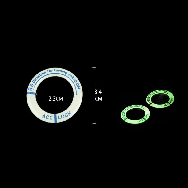 Car Ignition Switch Night Luminous Stickers Rings Key Car Motorcycle 3D Decal Decoration  Fluorescent Stickers Auto Accessories