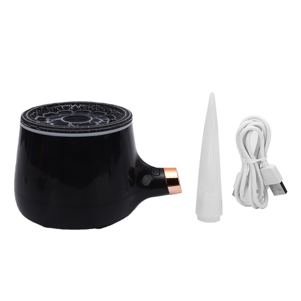 Pipe Aromatherapy Diffuser Humidifier Black Quiet Simulated Fire Essential Oil Diffuser with Smoke Rings Colorful LED