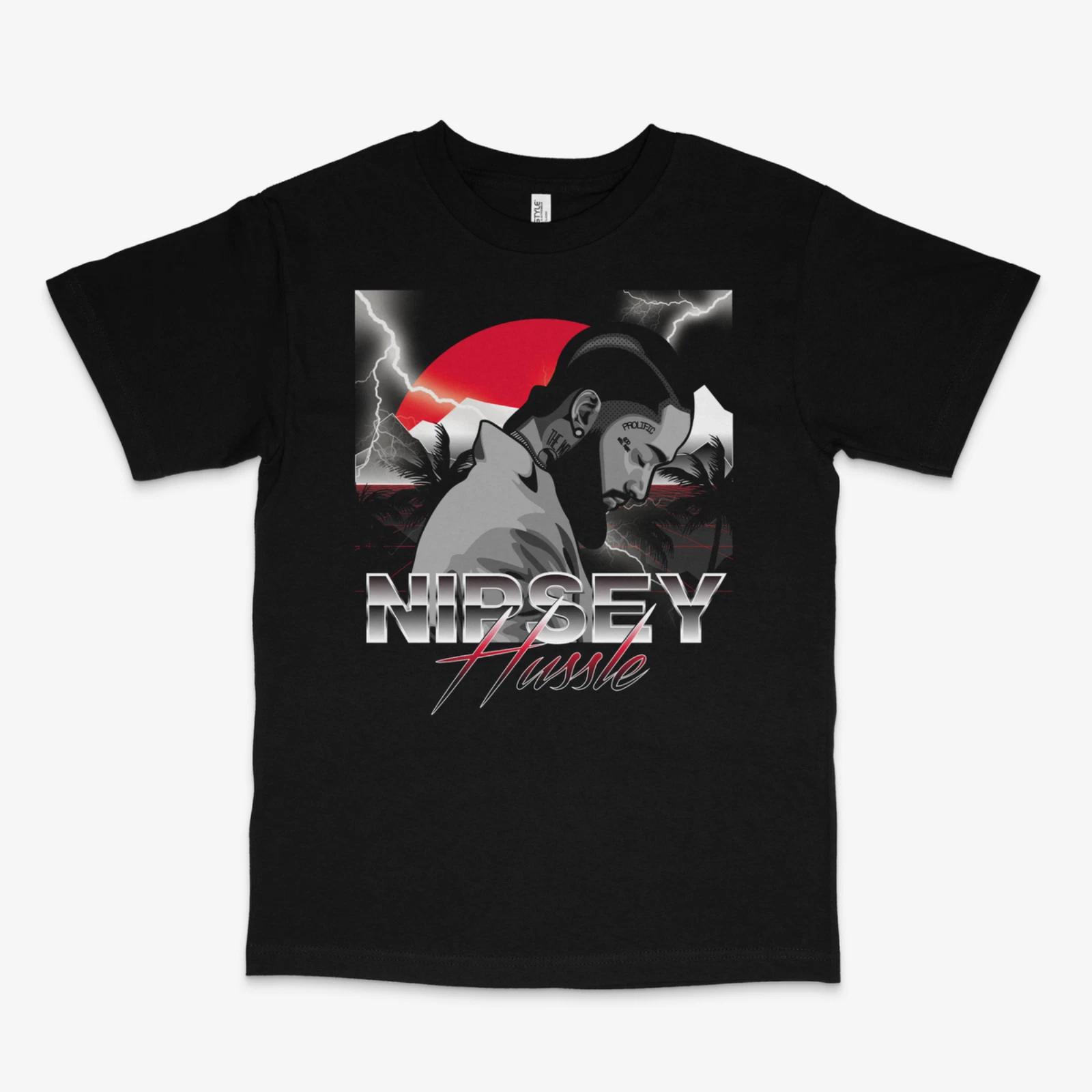 Hussel Fire Red 3s Black Tee XXL