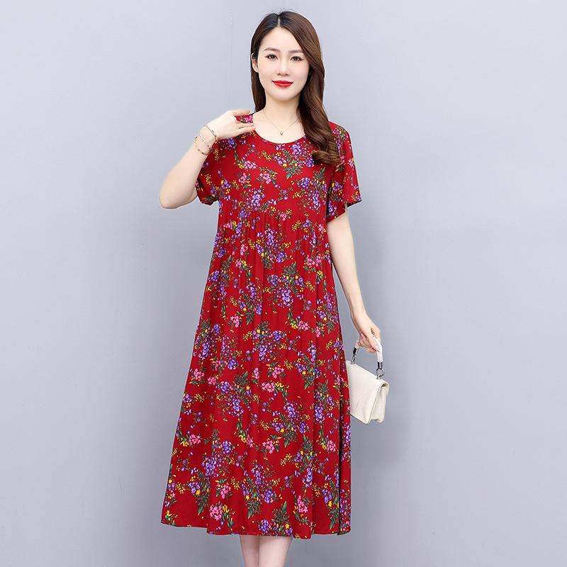 Casualowe letnie sukienki damskie z krótkim rękawem Eleganckie długie sukienki dla pań