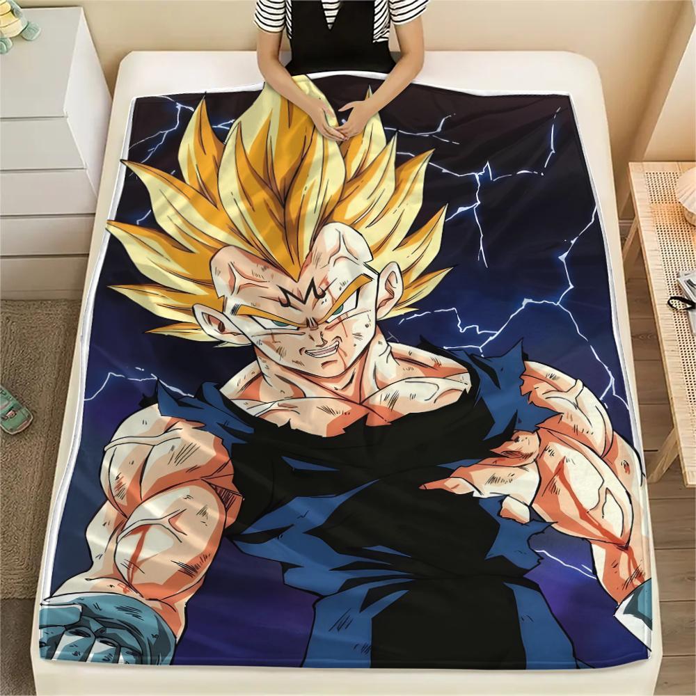 Coperta in Flanella con Stampa Personaggi Dragon Ball, Alta qualità Confortevole per Tutte le Stagioni, Arredamento per la Casa, Calore e Comfort, Perfetta per Regali di Natale