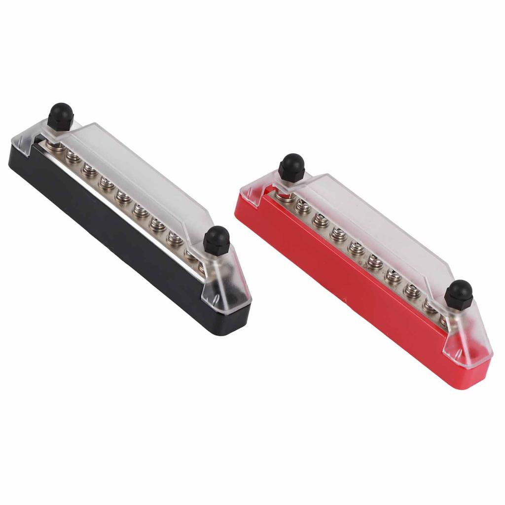 1 Pair 48V 150A 10 Terminal Bus Bar with 20 Terminals Power Distribution Terminal Block for Car RV Stud M6x2  Screw M4x8