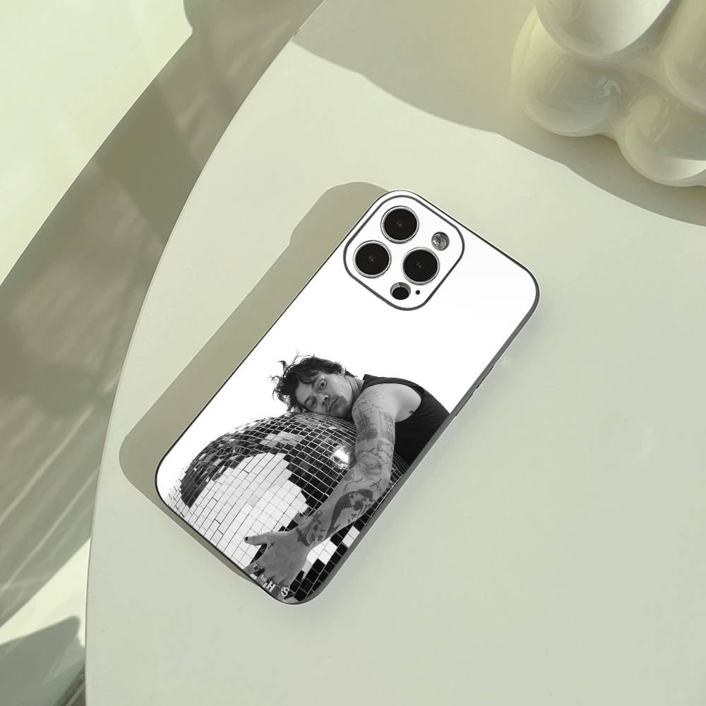 H-Harry Music Styles Phone Case For iPhone 17,16,15,14,13,12,11 Pro Max,16/15/14Plus,XS Soft Black Cover