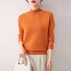 Women's Autumn/Winter Wool Sweater - Half-High Round Neck, Warm Knit Pullover, Ideal Base Layer