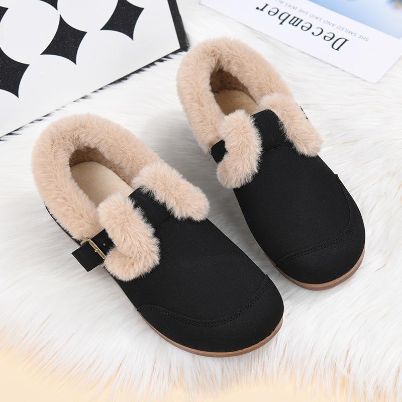 Women's Winter Anti Slip Cold Proof Warm And Thick Cotton Shoes With Added
