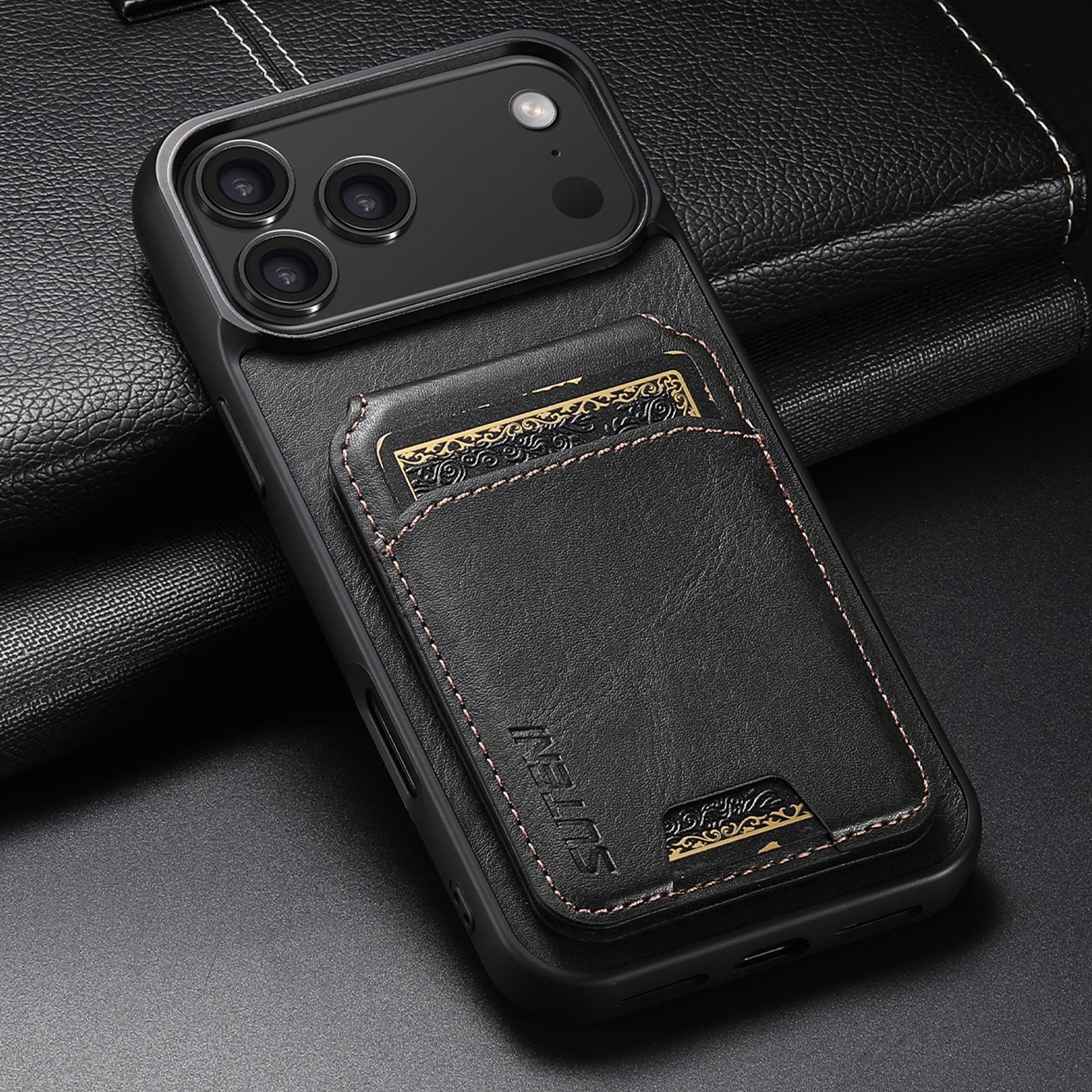 

Luxury Oil Wax Leather Phone Case for iPhone 17 Pro Max Air 16e 16 15 Plus 14 13 12 11 Xs Mas Xr Magnetic Card Bag Holder Cover iPhone X чёрный