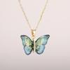 Butterfly Pendant Necklace for Women Fashion Party Daily Cute Animal Accessories Inlaid Bright CZ Versatile Lady Jewelry