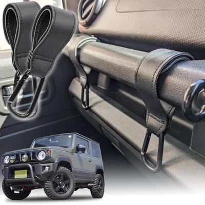 BLOOM SPIRITS Jimny JB64 JB74 Acessórios Assist Grip Convenience Store Gancho Conjunto de armazenamento personalizado de 2 (Preto)