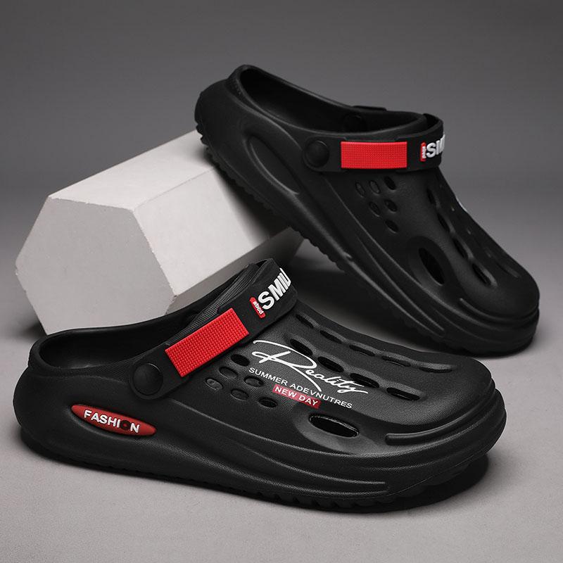 Fashion Summer Hole Shoes Clogs Men Slippers Breathable Garden Shoes Outdoor Comforty Beach Slippers Home Slippers Antiskid Slippers