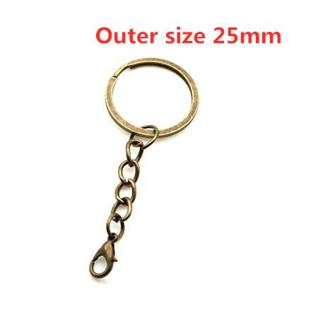 

10pcs/lot 25 30mm DIY Key Chains Gold Bronze Color Keyring Keychain Short Chain Split Ring Key Rings jewelry Finding Accessories