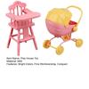Mini Doll Stroller And High Chair Set for Dolls Realistic Baby Toy Stroller