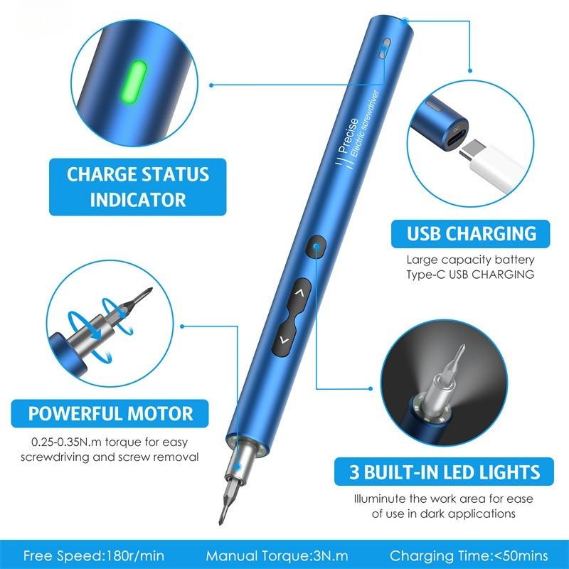 28 in 1 Rechargeable Repair Tool Kits Portable Electric Screwdriver Set Electronics Devices Maintenance Screw Driver Set