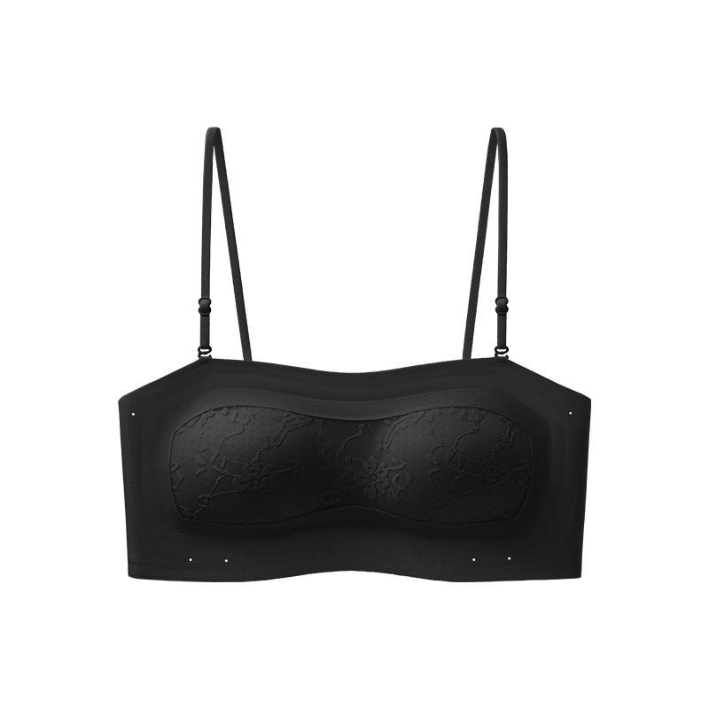 Strapless beautiful back cross underwear women's tube top thin large chest small chest gathering anti-light anti-sagging bra cover