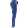 2024 Women's Cropped Jeans with Fashionable Holes and Irregular Pants