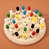Palo de juego de ajedrez con memoria de madera, rompecabezas de mesa de Color, juguete educativo Montessori, juguetes de aprendizaje de capacidad cognitiva para niños
