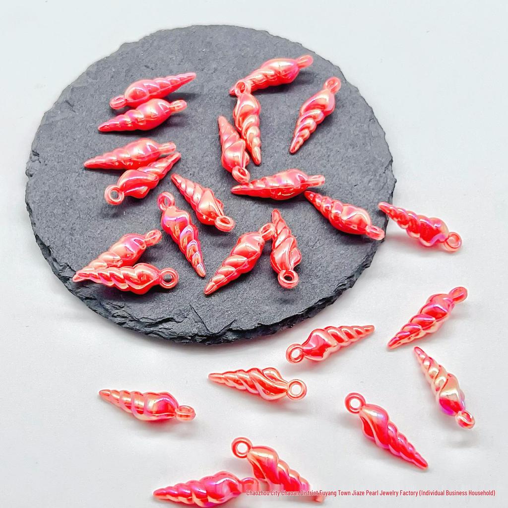 8x25mm Iridescent Conch Pendant Beads for DIY Ethnic Headdress and Accessories