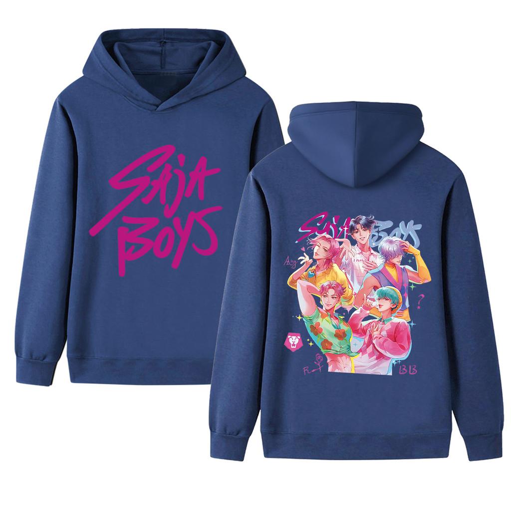 B1207-2 Kids Boys Girls Kpop Rumi Zoey Mira Sajaboys Double-sided Print Long Sleeves Hoodie