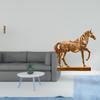 Miniature Grandfather Clock Horse Figurine Animal Sculpture Resin Model Engraved Statue Living Room