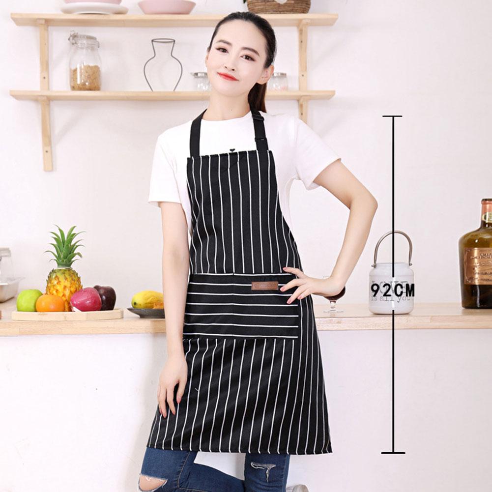 Stripe Bib Apron For Men Women Multifunctional Light Lace-up Apron For Home Kitchen