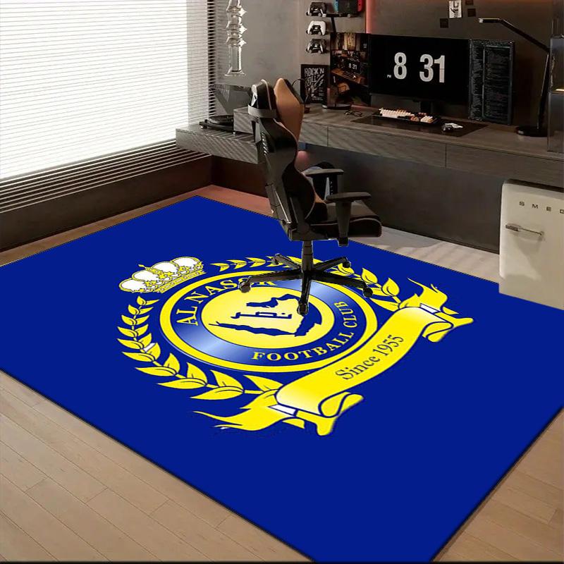 Nassr Football Club Crest Printed Office Carpet Chair Cushion  Entryway Rug, Rugs for Living Room, Bedroom Christmas gifts