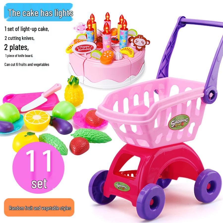 Kids' Shopping Cart Toy Set with Fruit Cutting (Multiple Sizes)