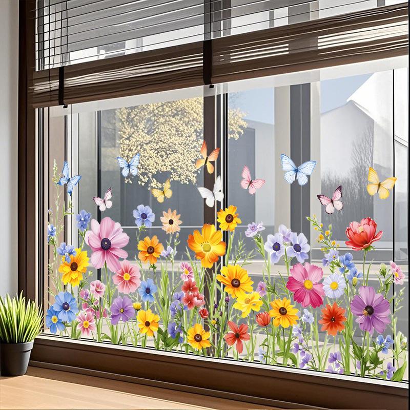 Färska Och Fjärilsvägg Elektrostatisk Adsorption Klistermärken För Heminredning Sovrum Kök