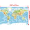 Large Political World Map Wall Poster,Educational Physical Map for School Classroom,Home & Office Decor,Waterproof Travel Map Art