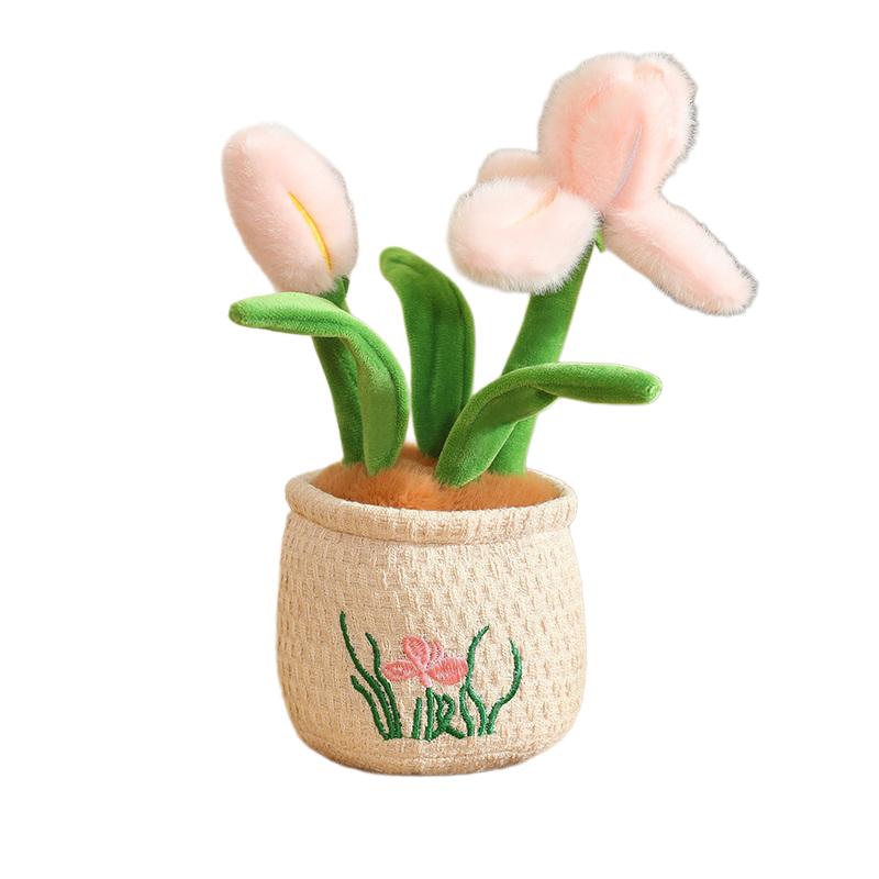 Flowers Green Plant Plush Toy Stuffed Potted Flower Dandelion Lily Iris Tulip Anthurium Orchid Strawberry Home Decor Gift