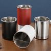 Stainless Steel Rotating Chopstick Tube Detachable Large Capacity Tableware Storage Bucket 3 Divided Space Saving Cutlery Holder
