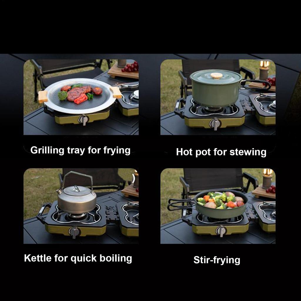 Camping Stove Propane Portable Folding Double Cooking Accessories Camping Cooking Stove for Outdoor Picnic Tailgating Fishing