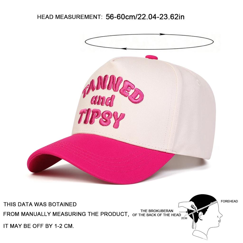 Unisex Tanned And Tipsy Letter Embroidery Baseball Caps Spring Autumn Outdoor Adjustable Casual Hats Sunscreen Hat Sports Cap