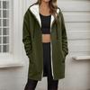 Women's Fashionable Loose Zipper Cardigan With Fleece Hoodie