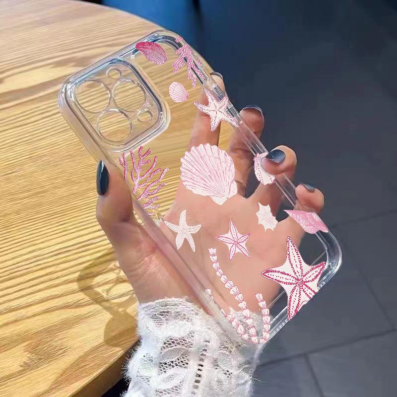 Seashells Starfish Phone Case for iPhone 17 Air 16 15 14 13 12 11 Pro Max Plus Mini X 8 7 Transparent Cover Fundas Accessory
