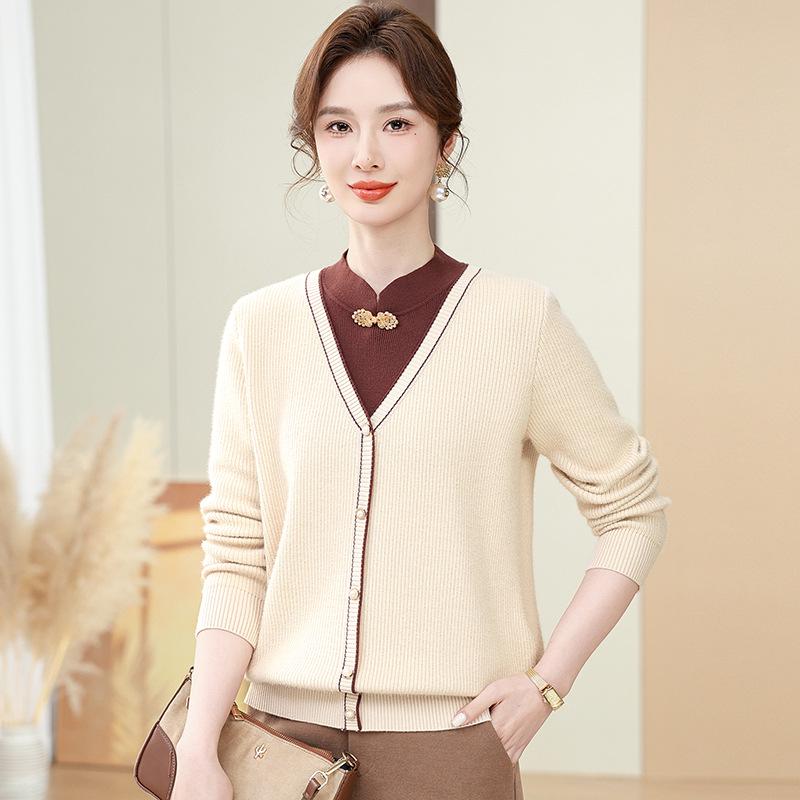 

Утепленный флисовый костюм для женщин среднего возраста: Осенне-зимний образ из двух вещей 4XL (145-160 Jin) абрикосовый/бежевый