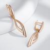 Kienl   Rose Gold Color Long Dangle Earring For Women Glossy Natural Zircon Accessories Ethnic Bride Daily Vintage Jewelry