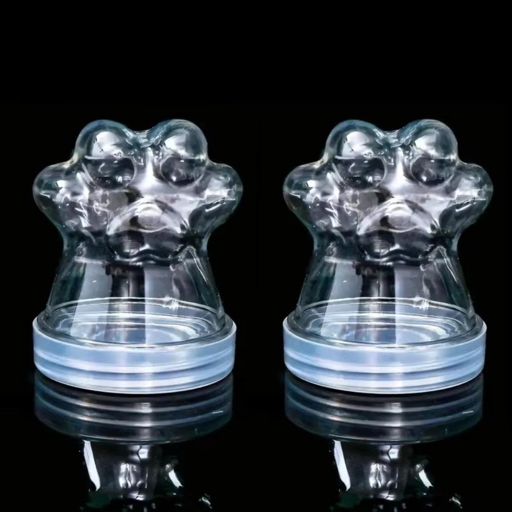 

2PCS Dust-proof Pet Fur Keepsake Bottle Transparent Cat Paw Shape Jar Home Decor прозорий