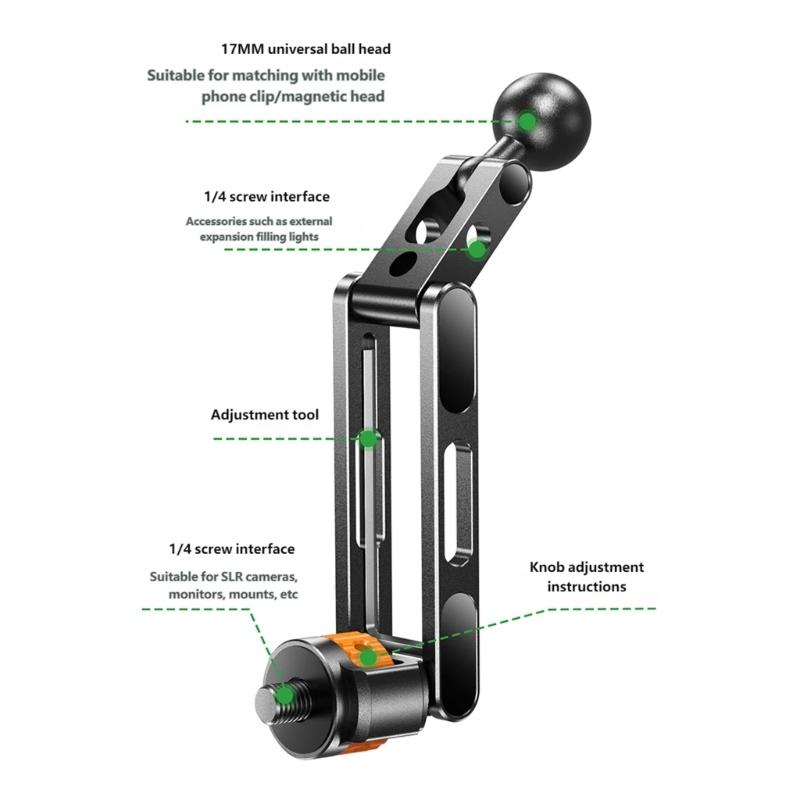 Multifunction Phone Mount Clip 1/4Inch Thread Tripod Mount Adapter for Tripods Selfier Sticks Mobile Device