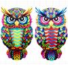 Metal Owl Wall Decor Outdoor Colorful Wall Sculpture Owl Ornament Exquisite Garden Decoration Fence Ornament For Garden Patio