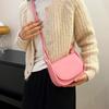 Fashionable Medium Saddle Crossbody Bag For Women In Colorful Pu Leather Style