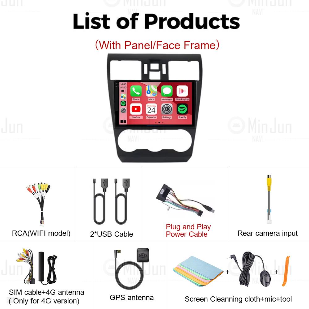 Android 14 Auto Car Radio for Subaru Forester 4 SJ WRX XV 2012-2014 Multimidia Player 2 Din Navigation Head Unit Carplay Stereo