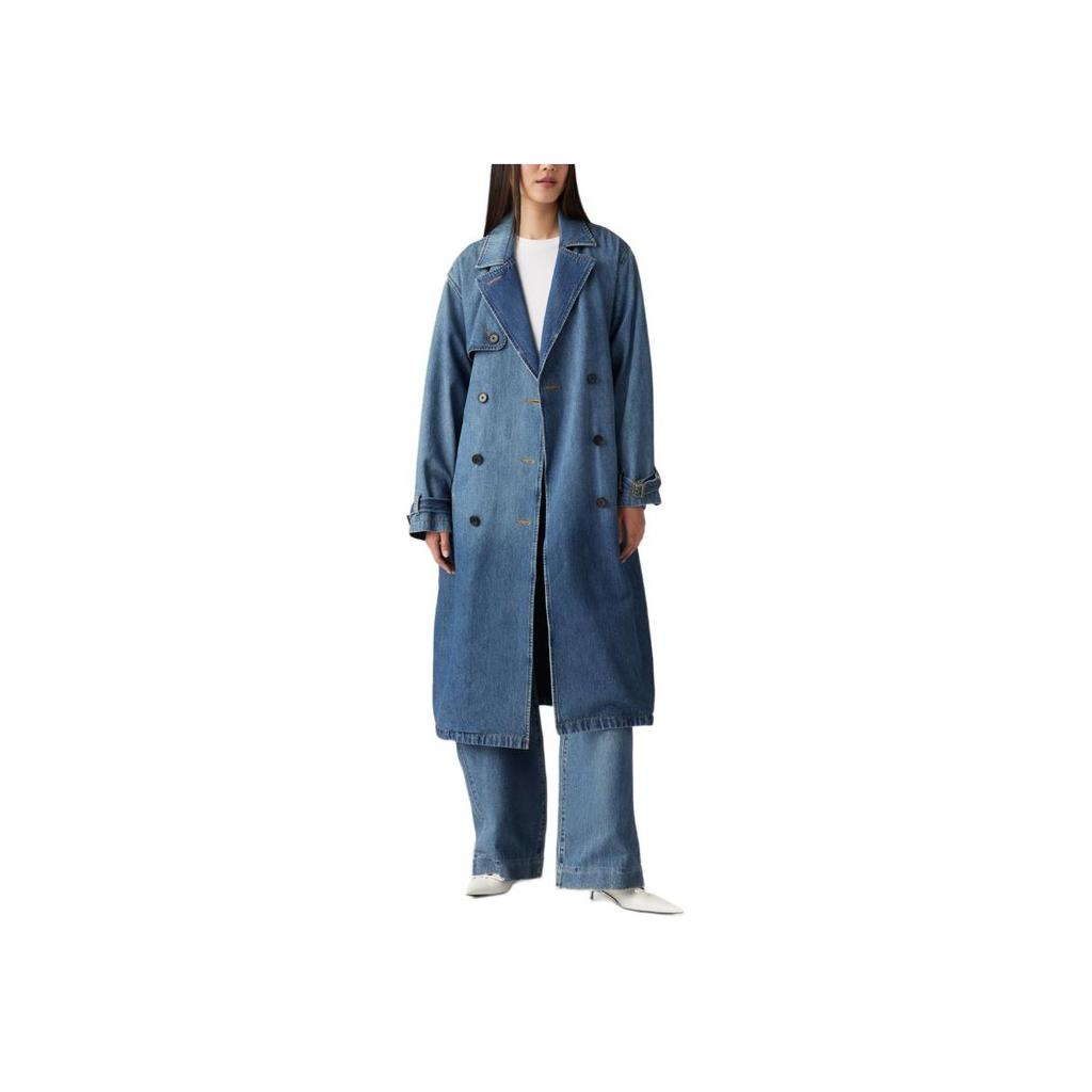 Levis Double-Breasted Long Sleeve Trench Coat Women coats Blue A8976-0001