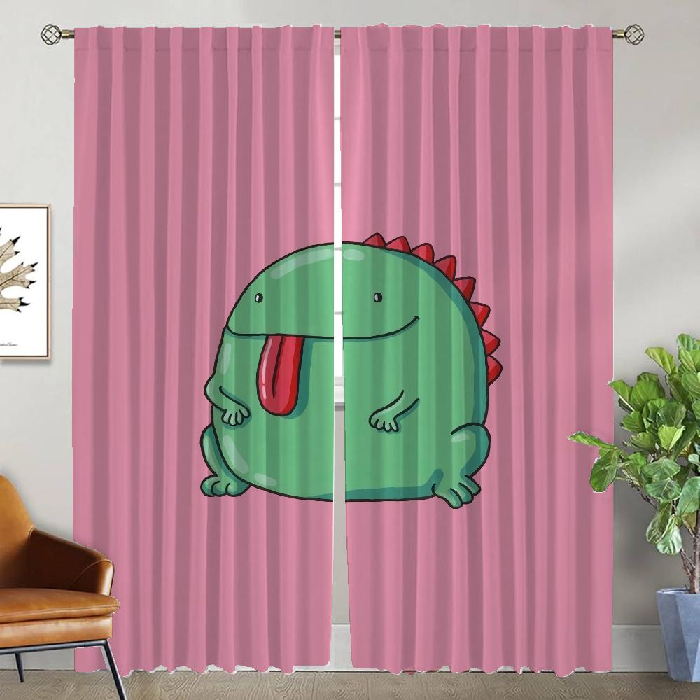 Anti-mosquito Curtains 2 Pieces Dinosaur Living Room Curtain Partition Home Interior Curtains for Camera Shades Kitchen Blackout