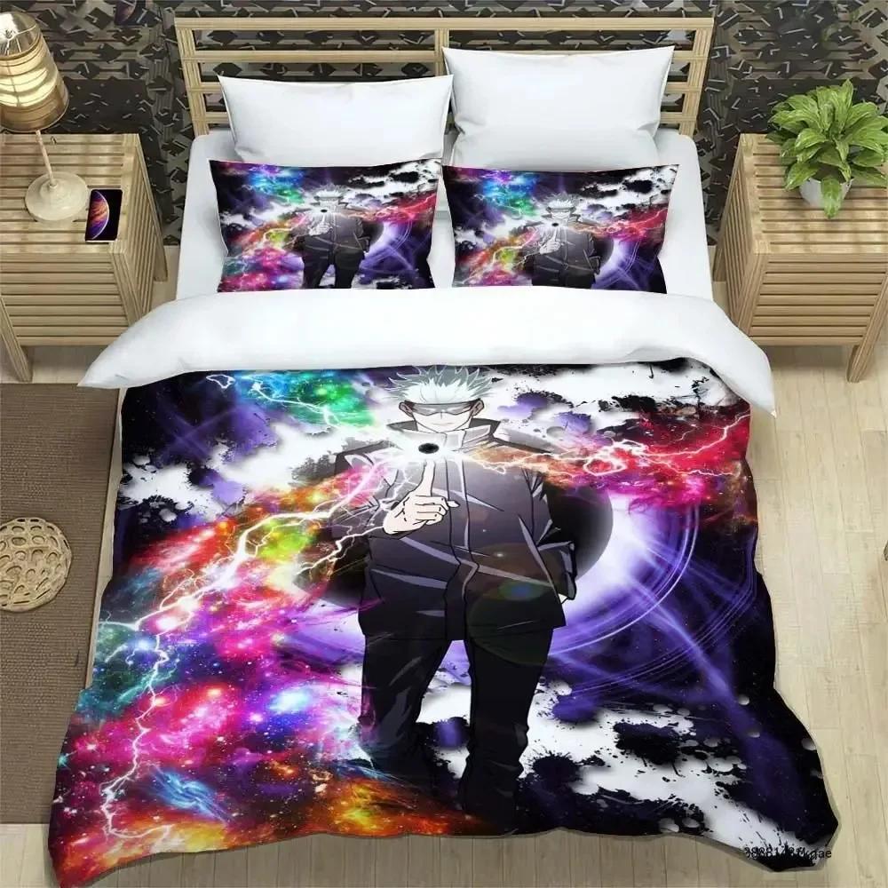 3D Anime Jujutsu Kaisen Satoru Gojo Bedding Set Print With Pillowcase Bed Duvet Cover Soft Single Double Queen Super King Size